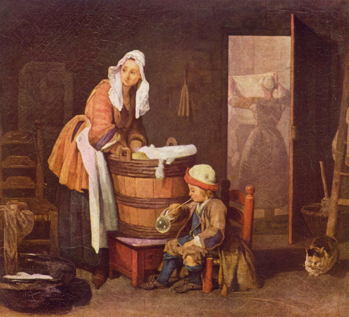 История живописи. Жан-Батист Симеон. Прачка. ок. 1735