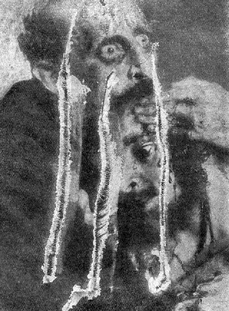 Факты из жизни художников. Снимок повреждения картины И. Репина, 1913 г.