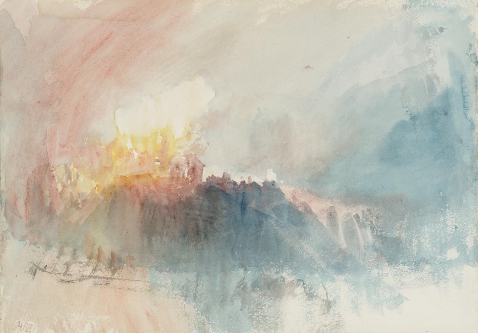 Акварель. Уильям Тёрнер. «Пожар Парламента. Вид на Вестминстерский мост», 1834