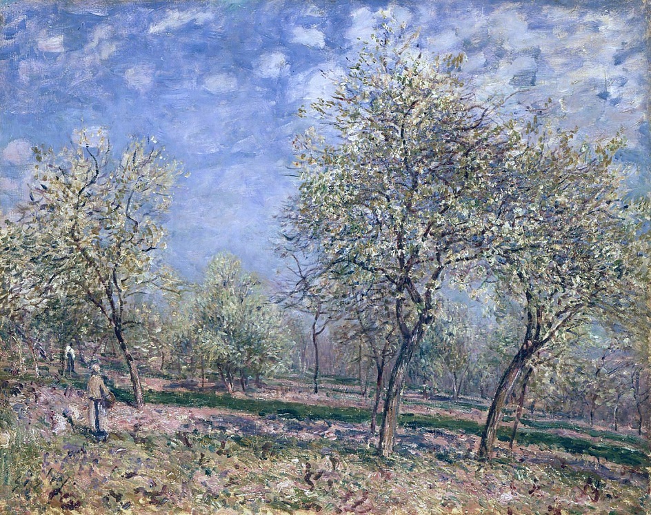 Альфред Сислей. «Яблони в цвету», 1880