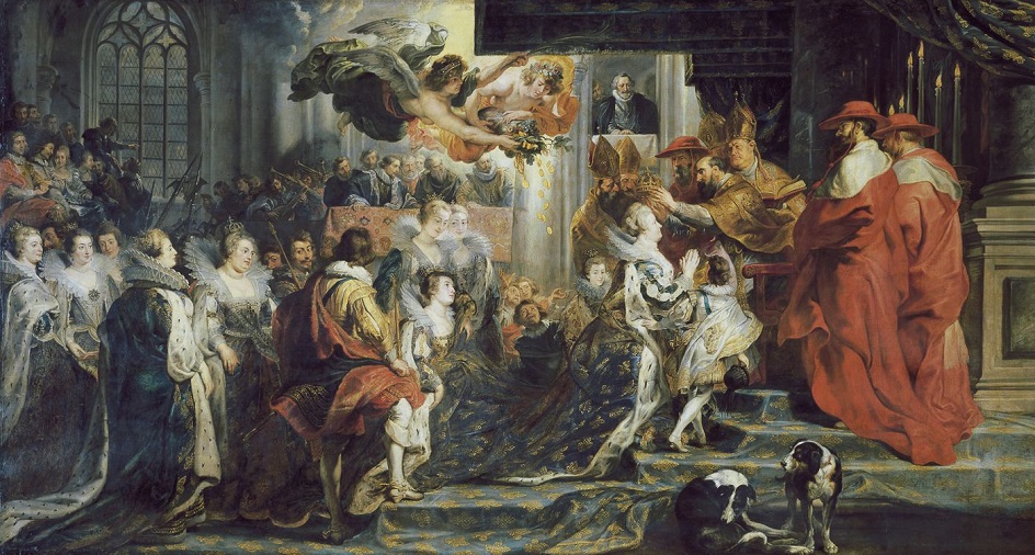 Питер Пауль Рубенс. «Коронация Марии Медичи»из цикла картин для Люксембургского дворца, 1625