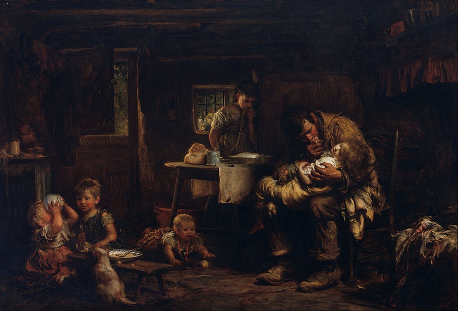 Социальный реализм. Люк Филдс. Картина «Вдовец», 1897
