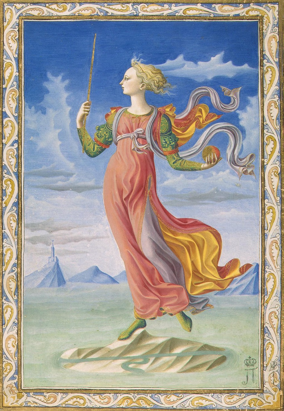 Гуашь. Пезеллино. «Аллегория Рима» (иллюстрация к рукописи Силия Италика De Secundo Bello Punico Poema), ок. 1448