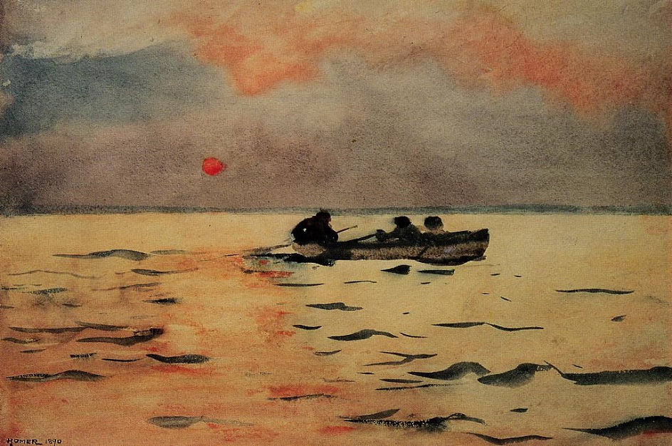 Алла прима. Уинслоу Хомер. Картина «Гребля домой», 1890