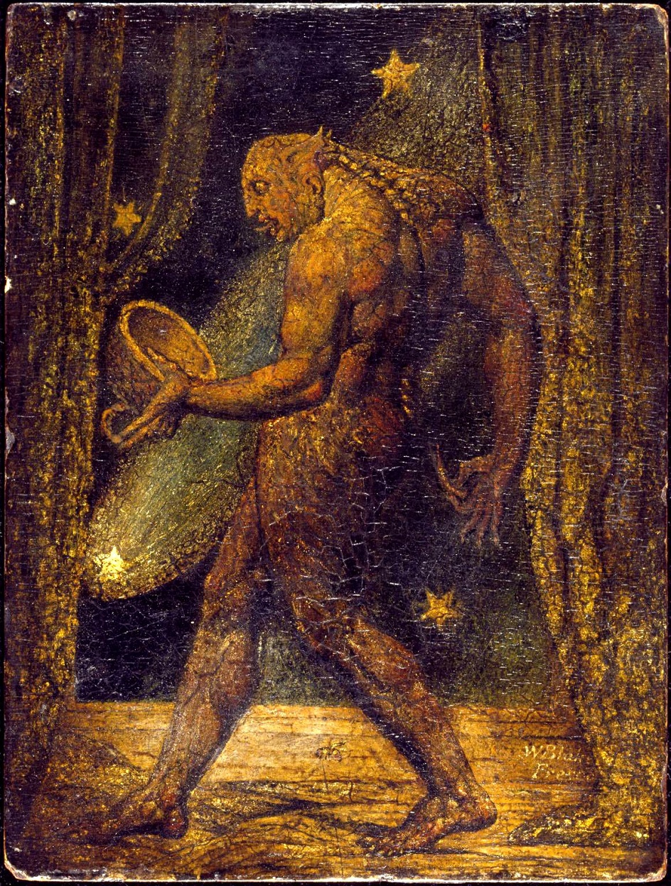 Темпера. Уильям Блейк. «Призрак Блохи», 1820