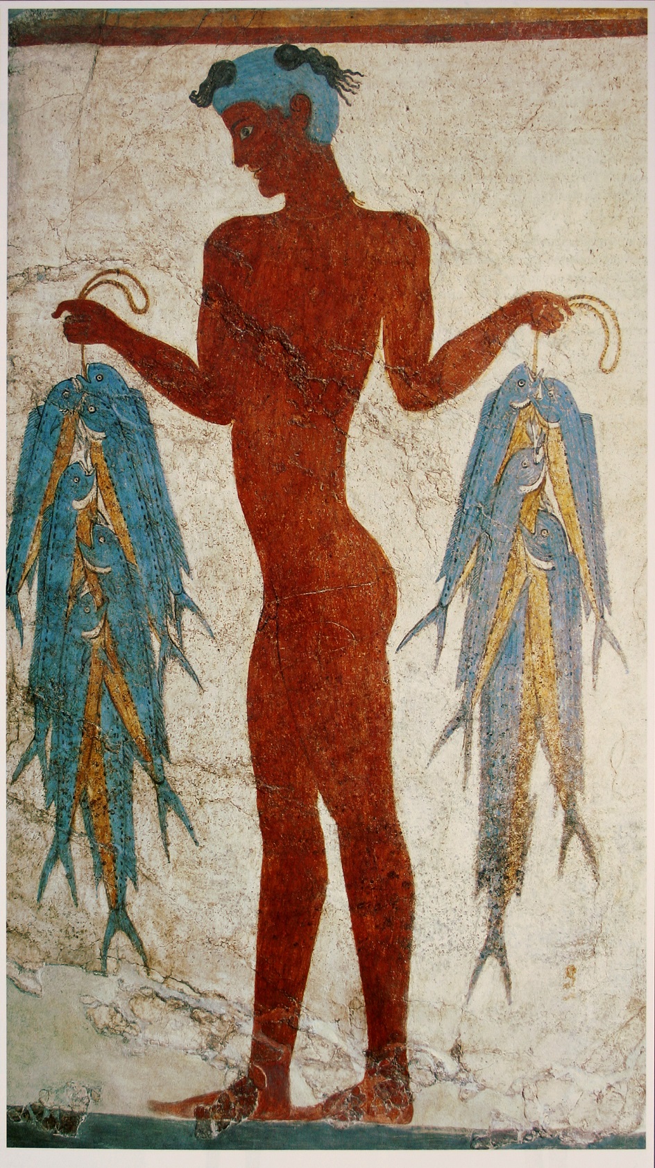 Фреска. Фреска Минойской цивилизации с острова Санторини. XVII век до нашей эры