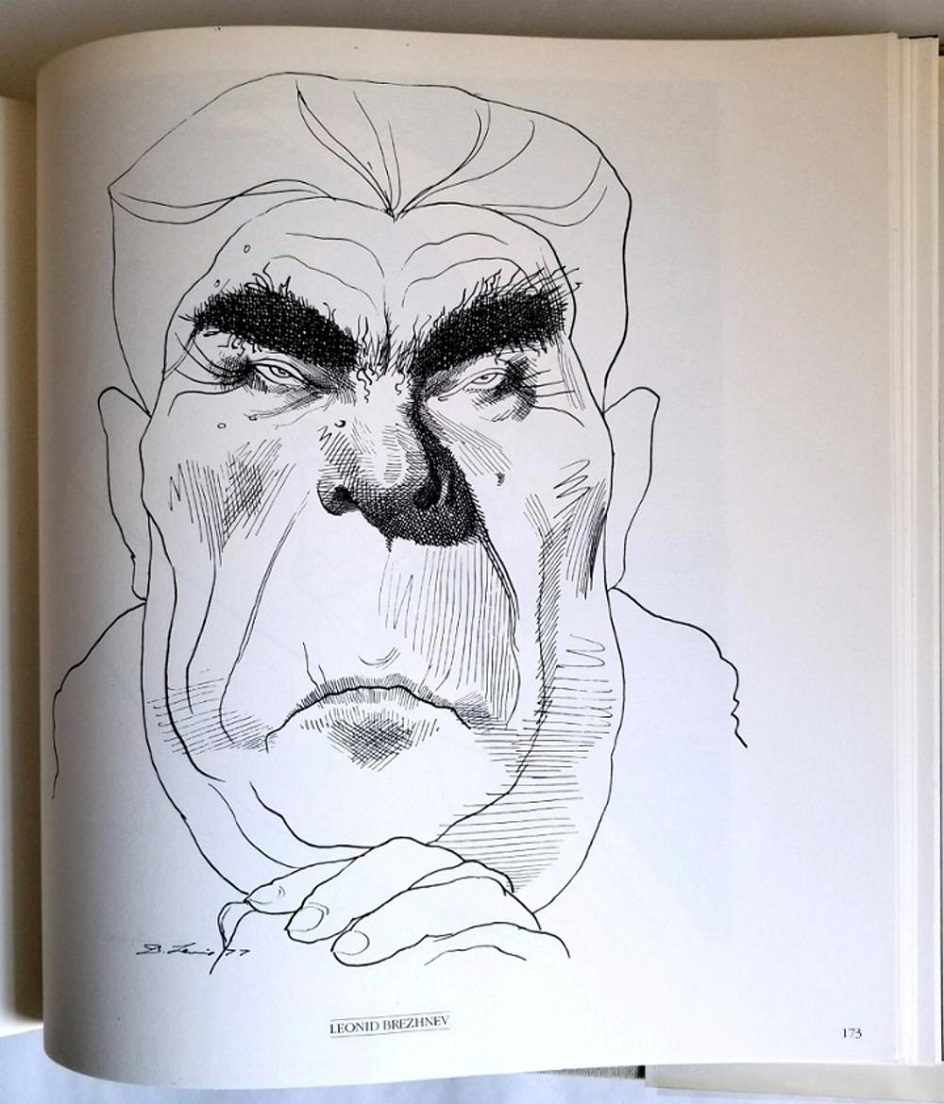 Карикатура. Дэвид Левайн. «Леонид Брежнев», 1978