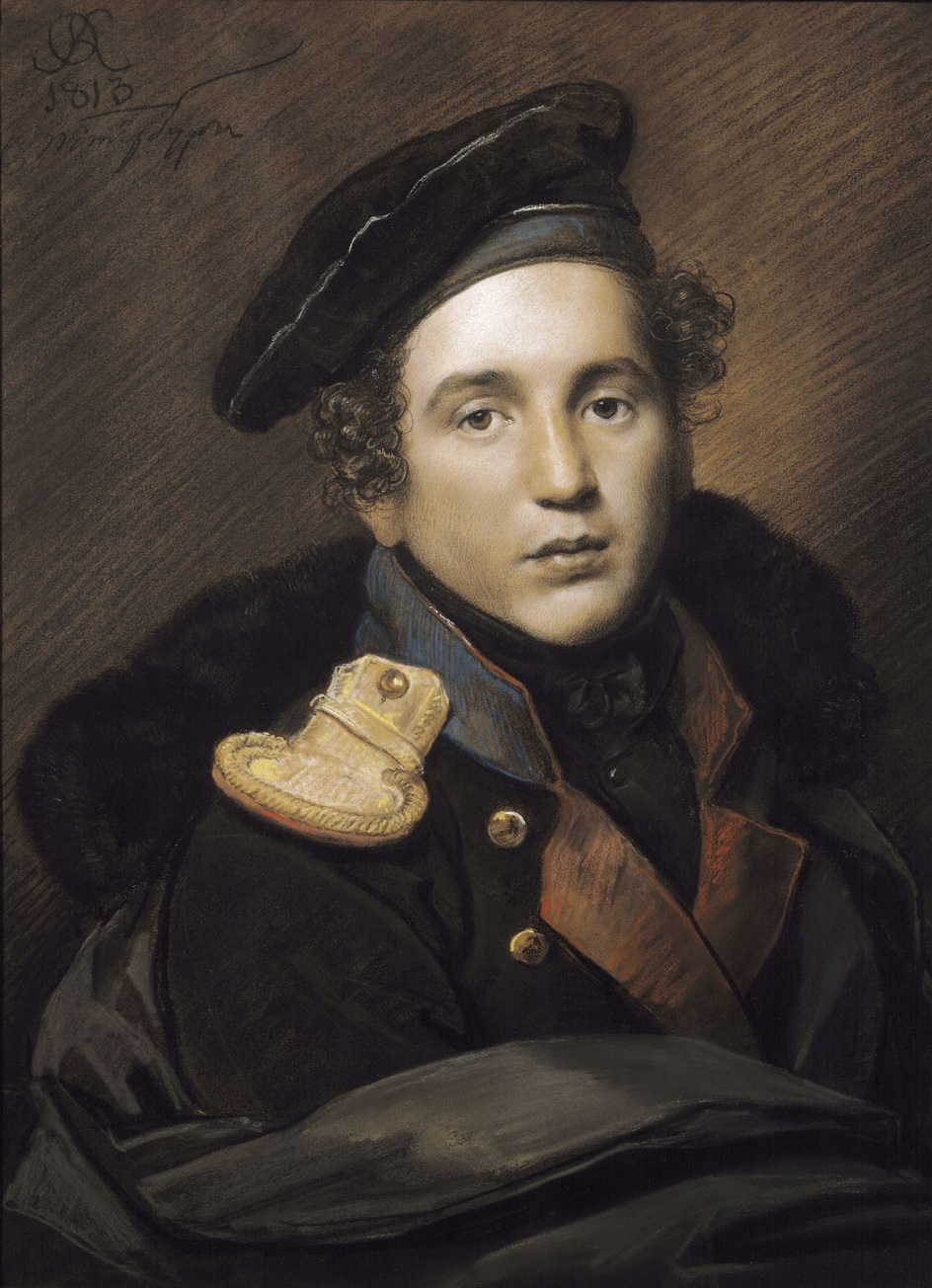 Пастель. Орест Кипренский. «Портрет П. А. Оленина», 1813