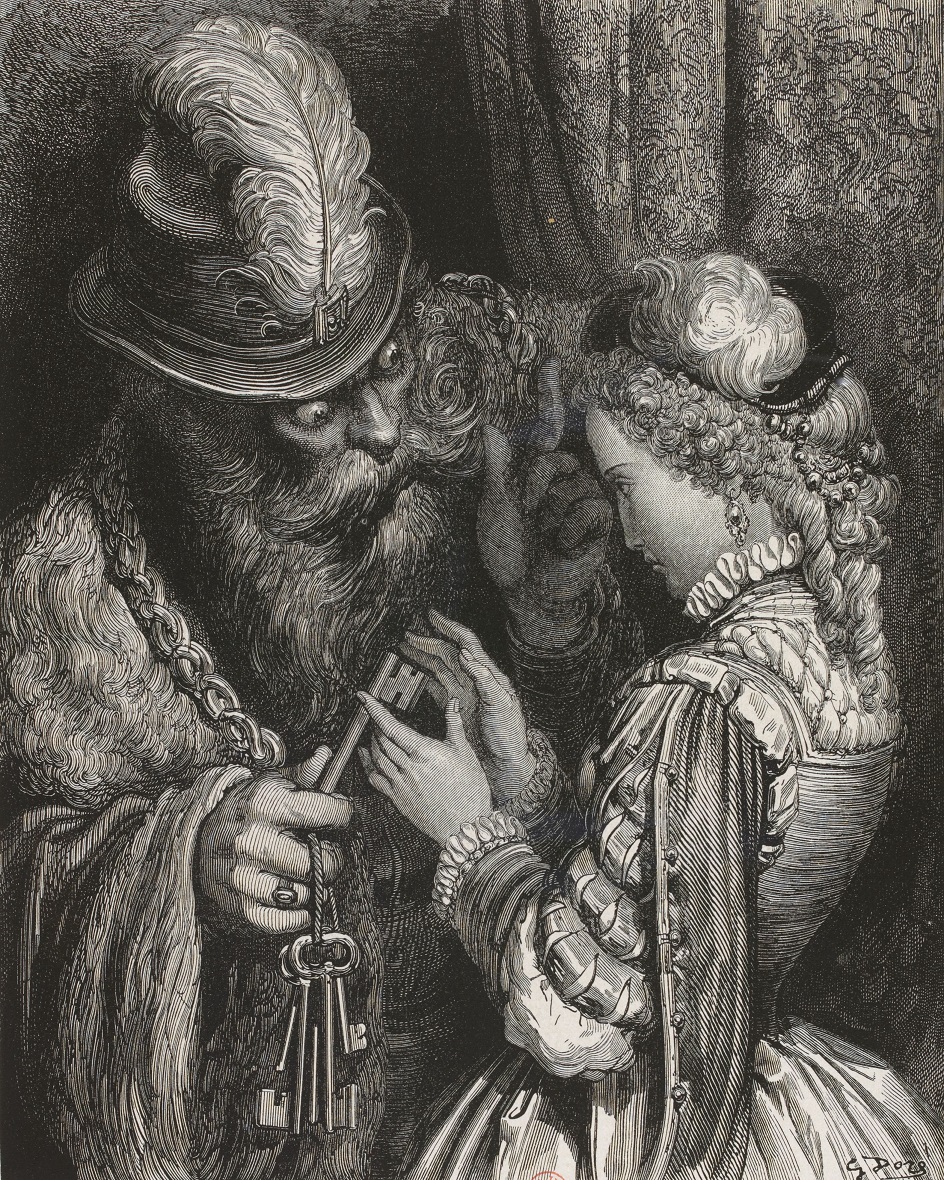 Художник. Гюстав Доре. Гравюра к сказке «Синяя борода», 1860-е годы