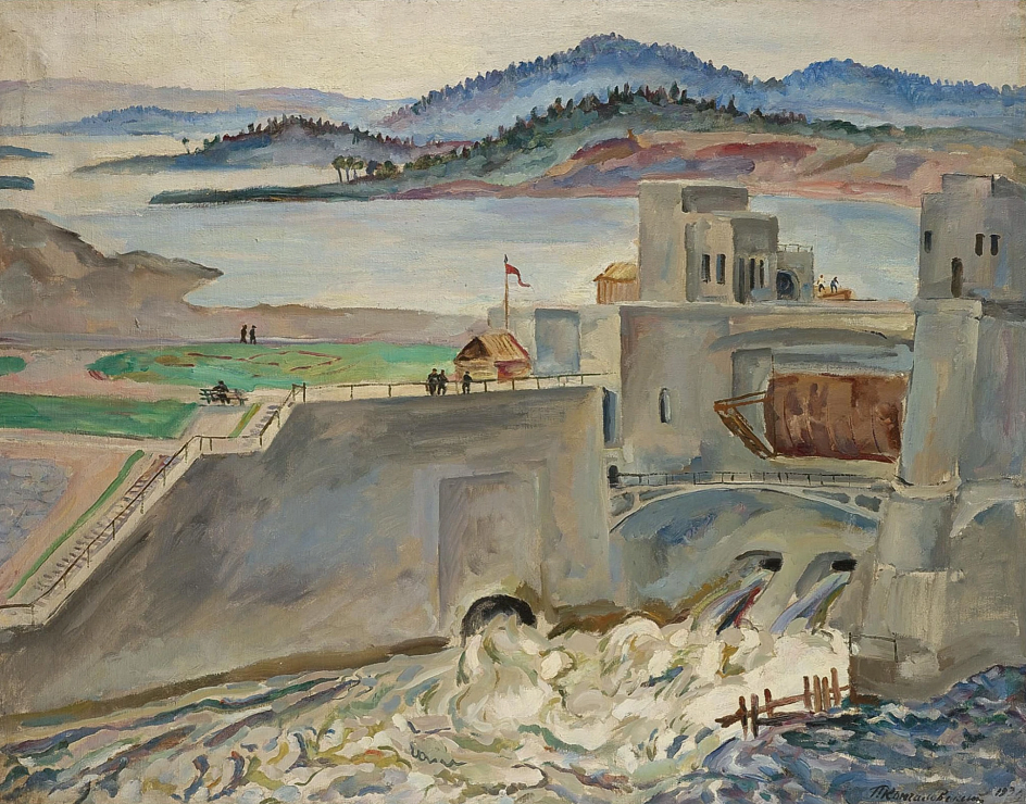 Петр Кончаловский. «Мурманск. Туломстрой. Водосброс», 1936