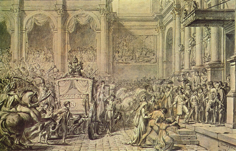 Эскиз. Жак-Луи Давид. Эскиз к картине «Прибытие Наполеона в ратушу»