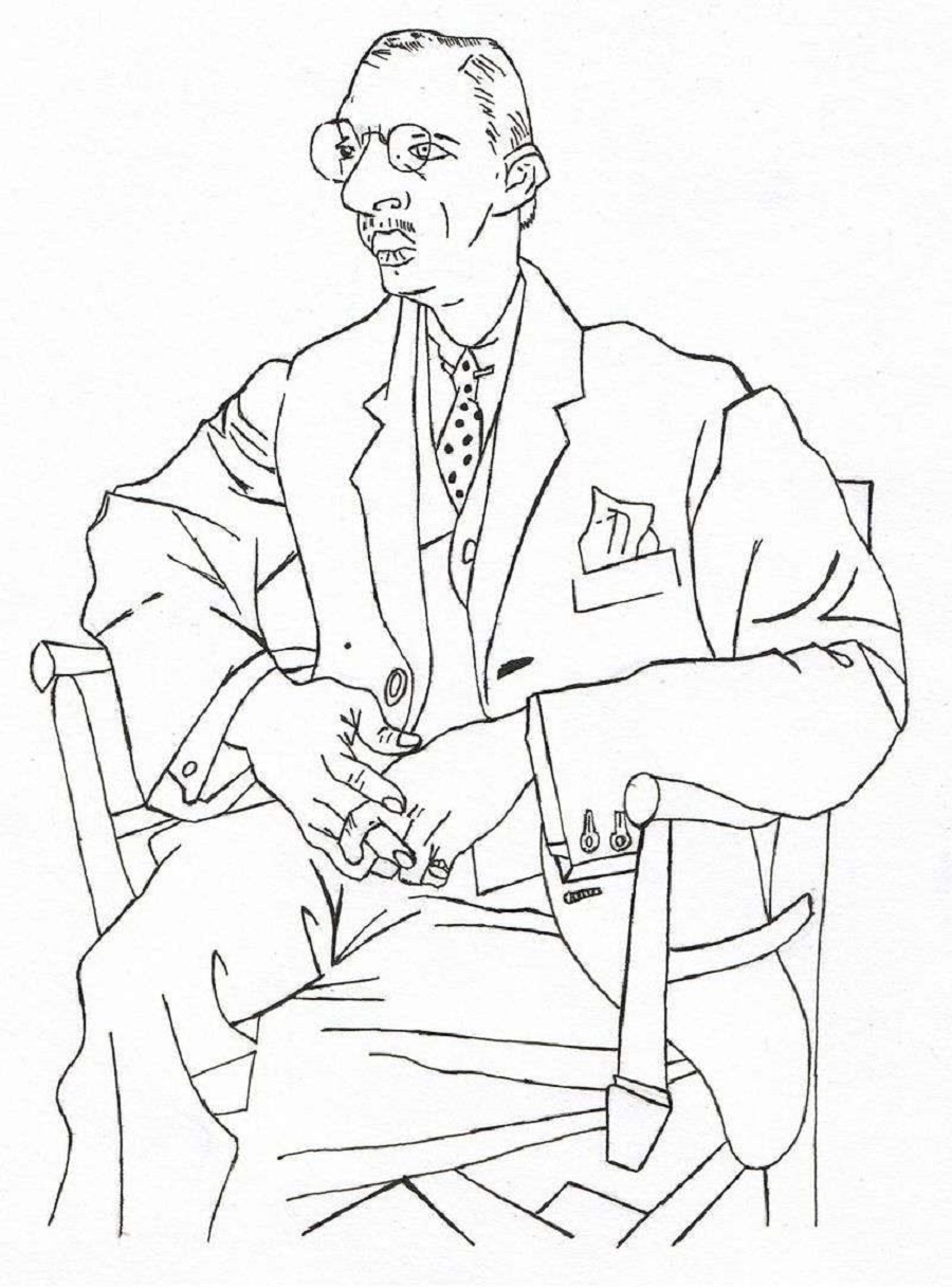Рисунок. Пабло Пикассо. «Портрет Игоря Стравинского»