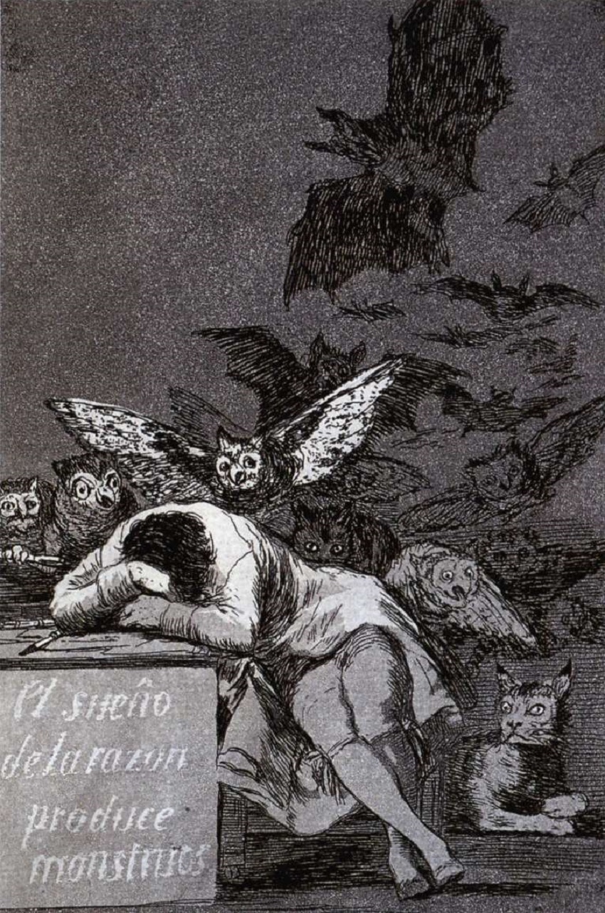 Рисунок. Франциско Гойя. «Сон разума рождает чудовищ»