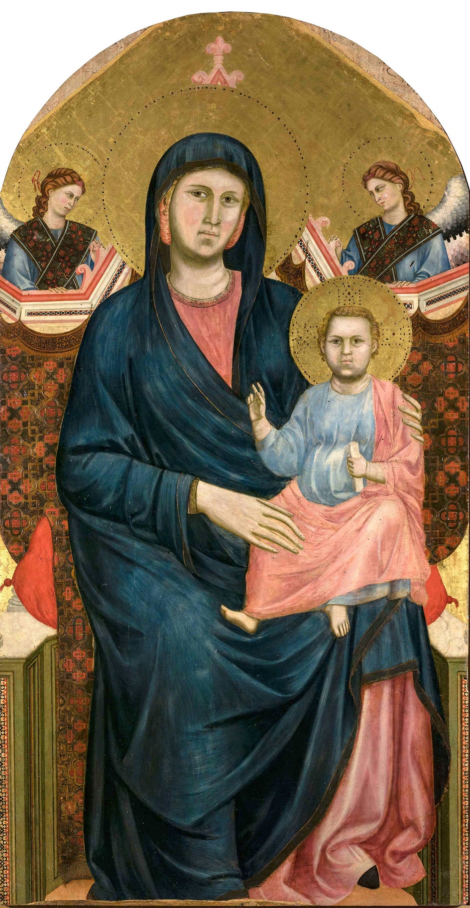 Джотто ди Бондоне. Алтарная картина для церкви Сан-Джорджо-алла-Коста во Флоренции «Мадонна с младенцем и двумя ангелами», 1295-1300