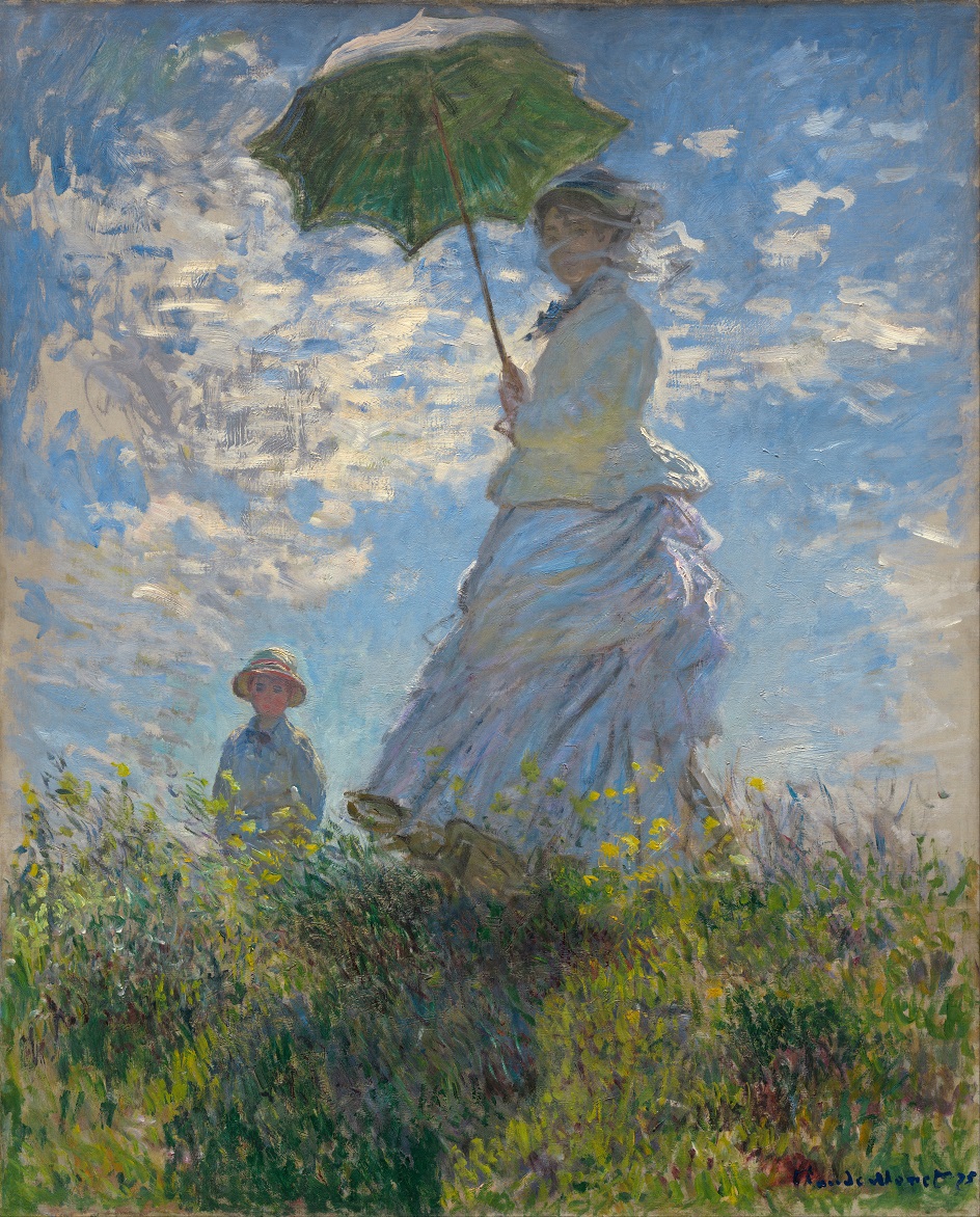 Картина маслом. Клод Моне. Картина «Женщина с зонтиком», 1875