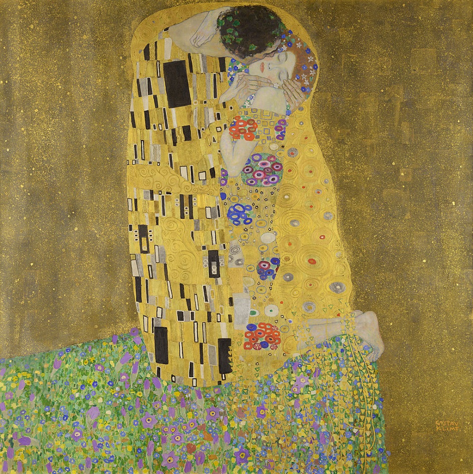 Картина маслом. Густав Климт. Картина «Поцелуй», 1908