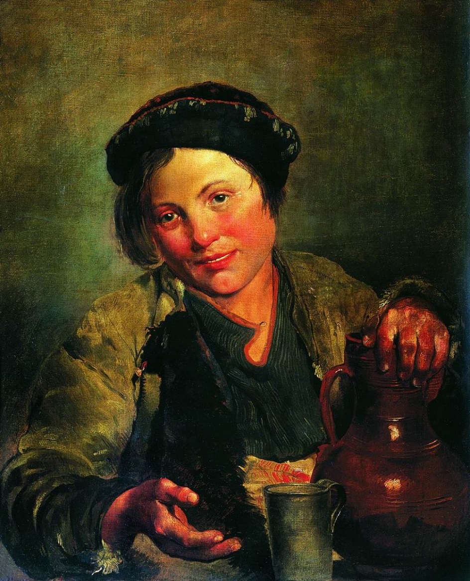Владимир Маковский. Картина «Мальчик, продающий квас», 1861