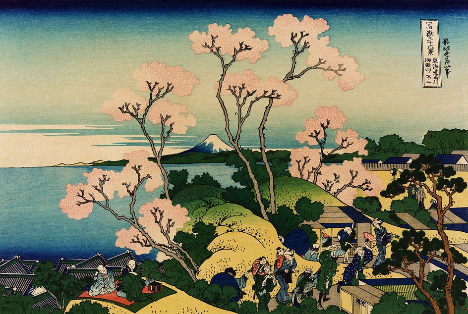Импрессионизм. Японская живопись. Кацусика Хокусай. «Вид на Фудзи с горы Готэнъяма у реки Синагава» (Из цикла «Тридцать шесть видов Фудзи»)