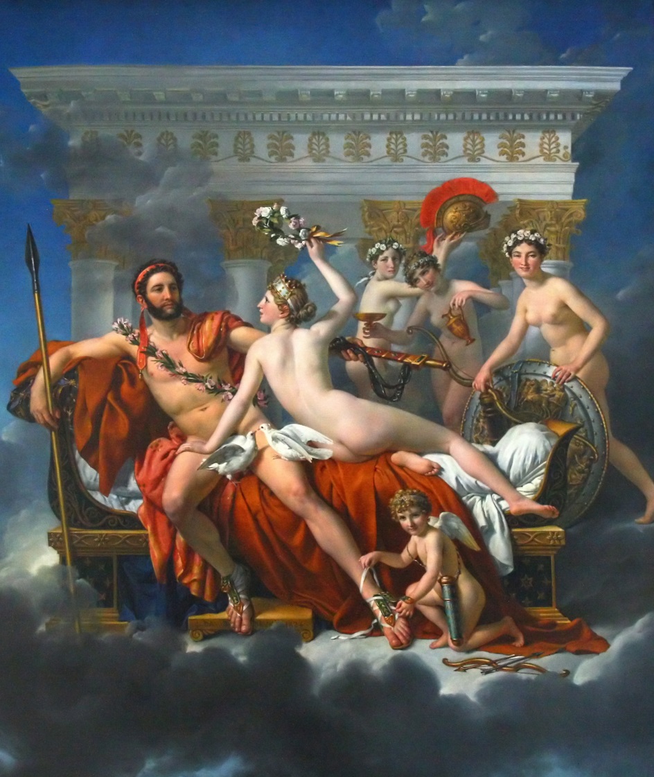 Ню в живописи. Неокласицизм. Жак-Луи Давид. «Венера и грации обманывают Марса»