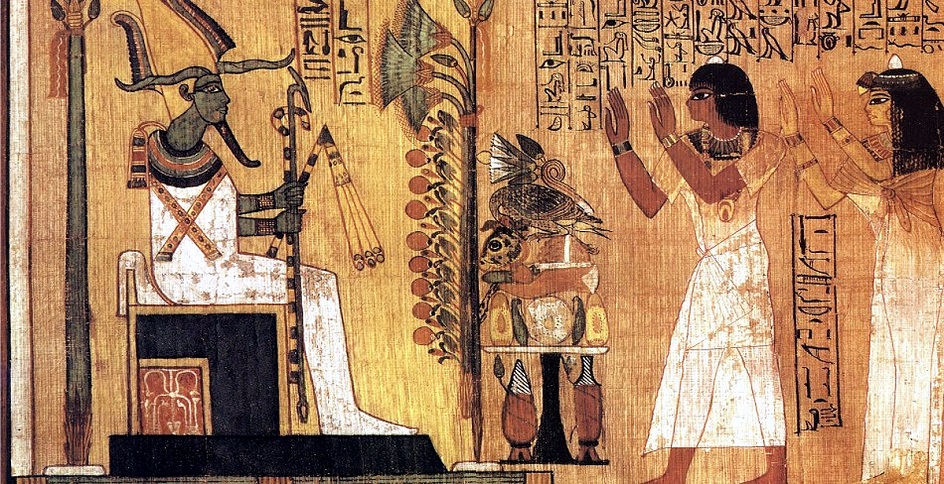 Живопись Древнего Египта. Сцена из «Книги мертвых» на папирусе, период Нового царства