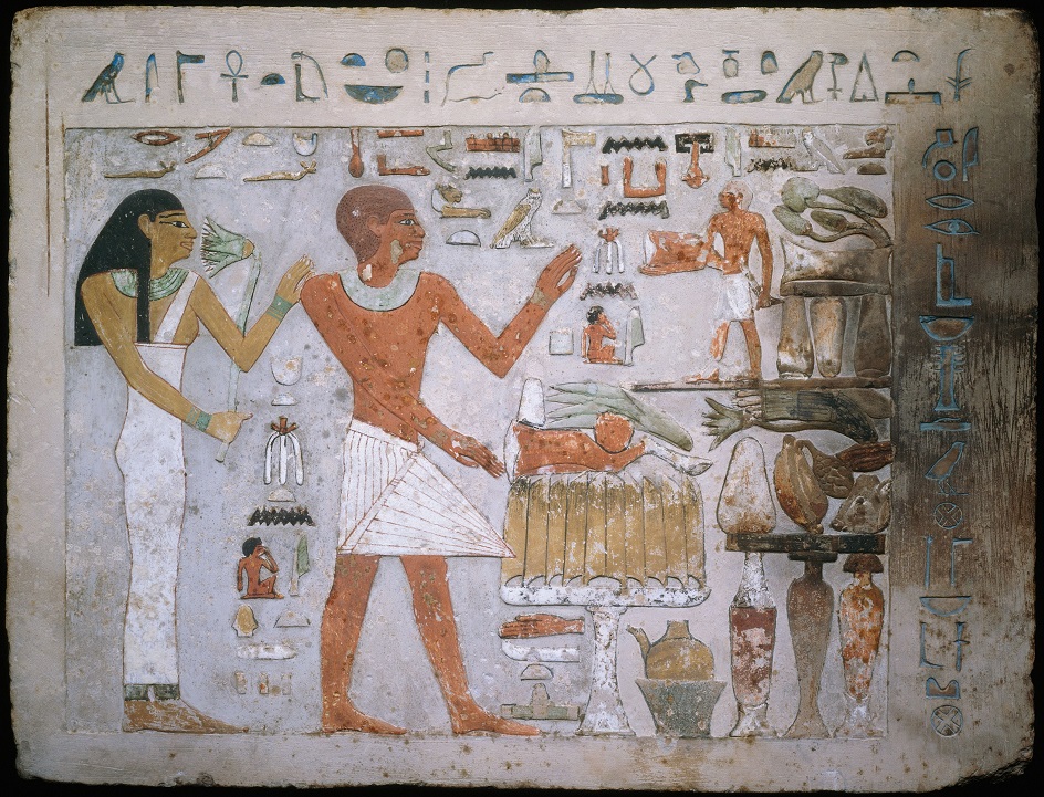 Живопись Древнего Египта. Живопись Древнего Египта. Фрагмент стены от гробницы Аменемхета и его жены Хемет, 1976–1794 гг. до н. э.
