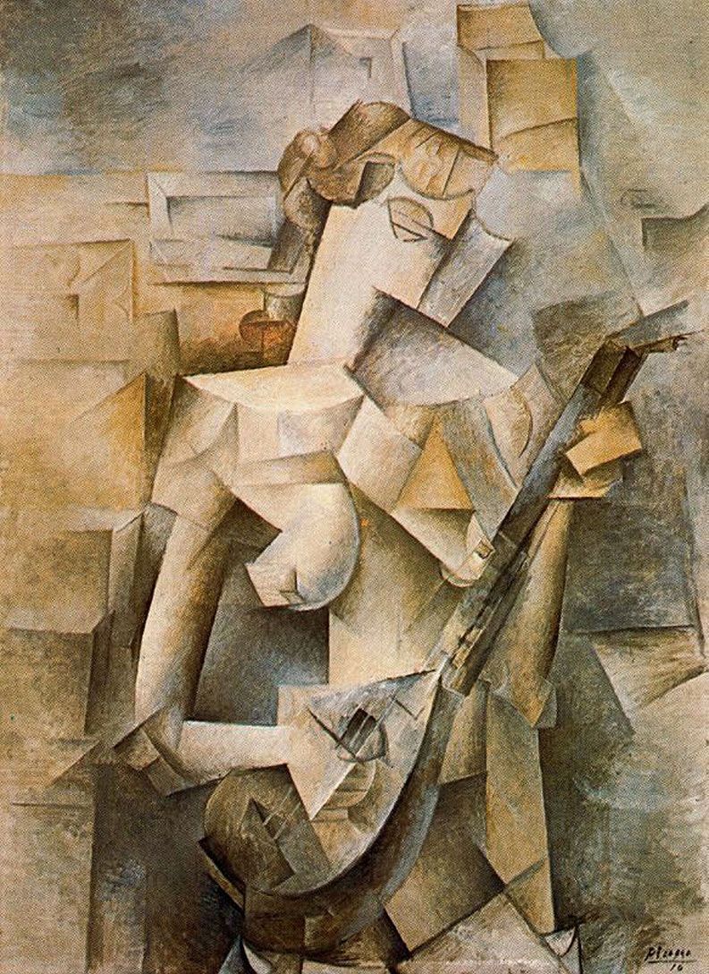 Живопись эпохи авангардизма, кубизм. Пабло Пикассо. «Девушка с мандолиной» («Фанни Телье»)