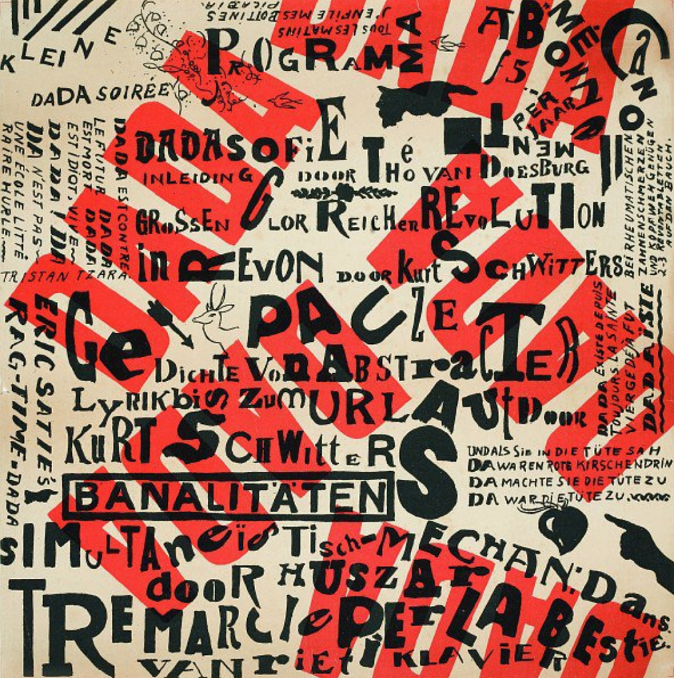 Авангардное искусство (дадаизм). Тео ван Дусбург. «Плакат с объявлением вечера дадаистов»