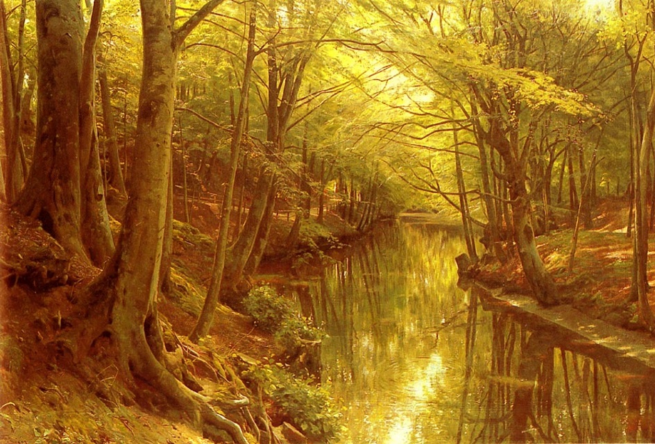 Пейзаж в живописи. Петер Мёрк Мёнстед. «Ручей в лесу»