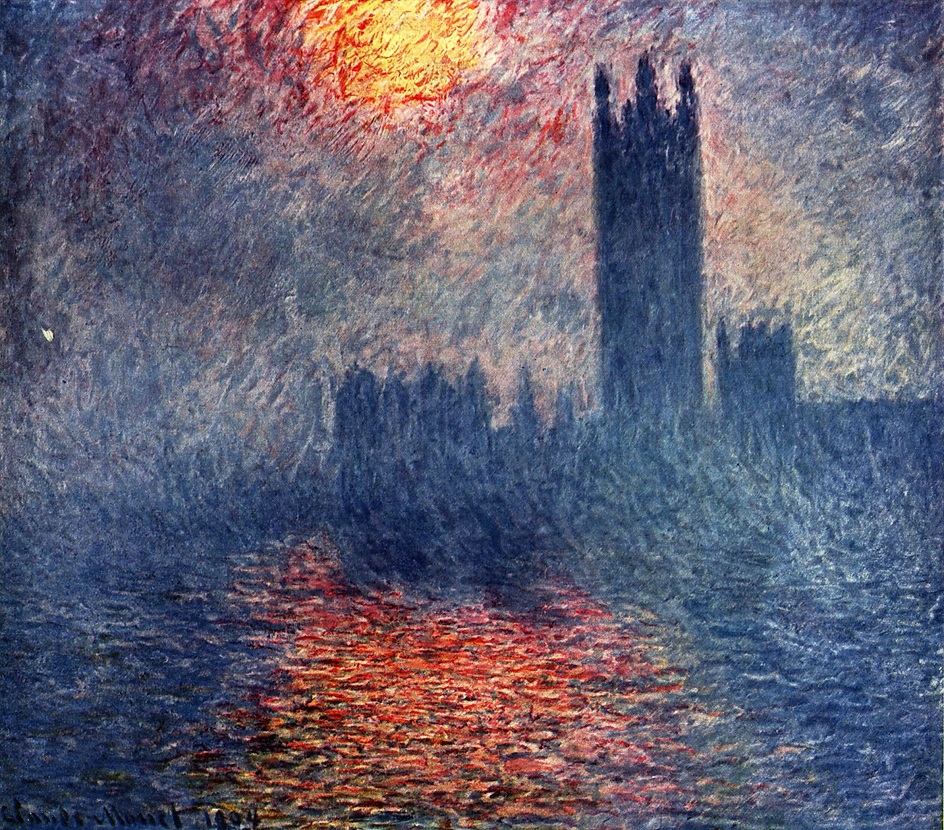 Пейзаж в живописи. Пейзаж в импрессионистском стиле. Клод Моне. «Лондонский парламент в тумане»
