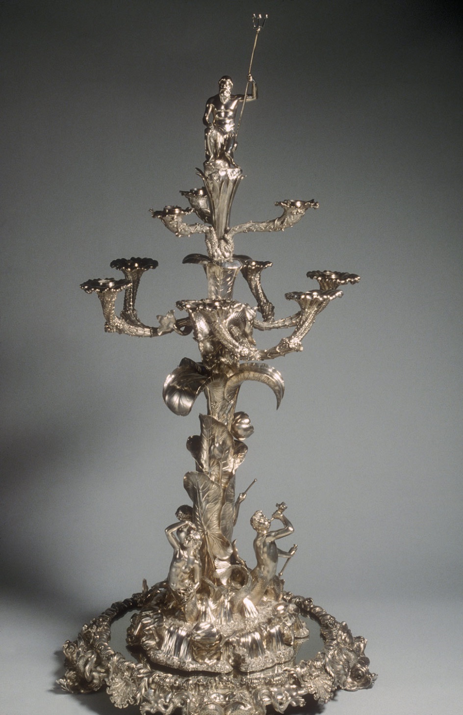 Пробы серебра. Канделябр с девятью рожками, серебро, Великобритания, 1838 г.
