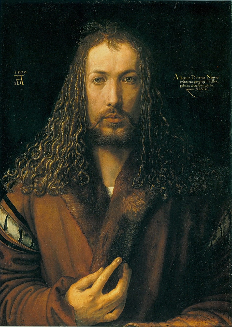 Альбрехт Дюрер. Картина «Автопортрет в одежде, отделанной мехом», 1500