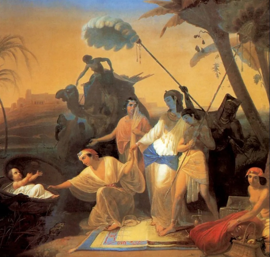 Константин Флавицкий. Картина «Нахождение Моисея дочерью фараона», 1861