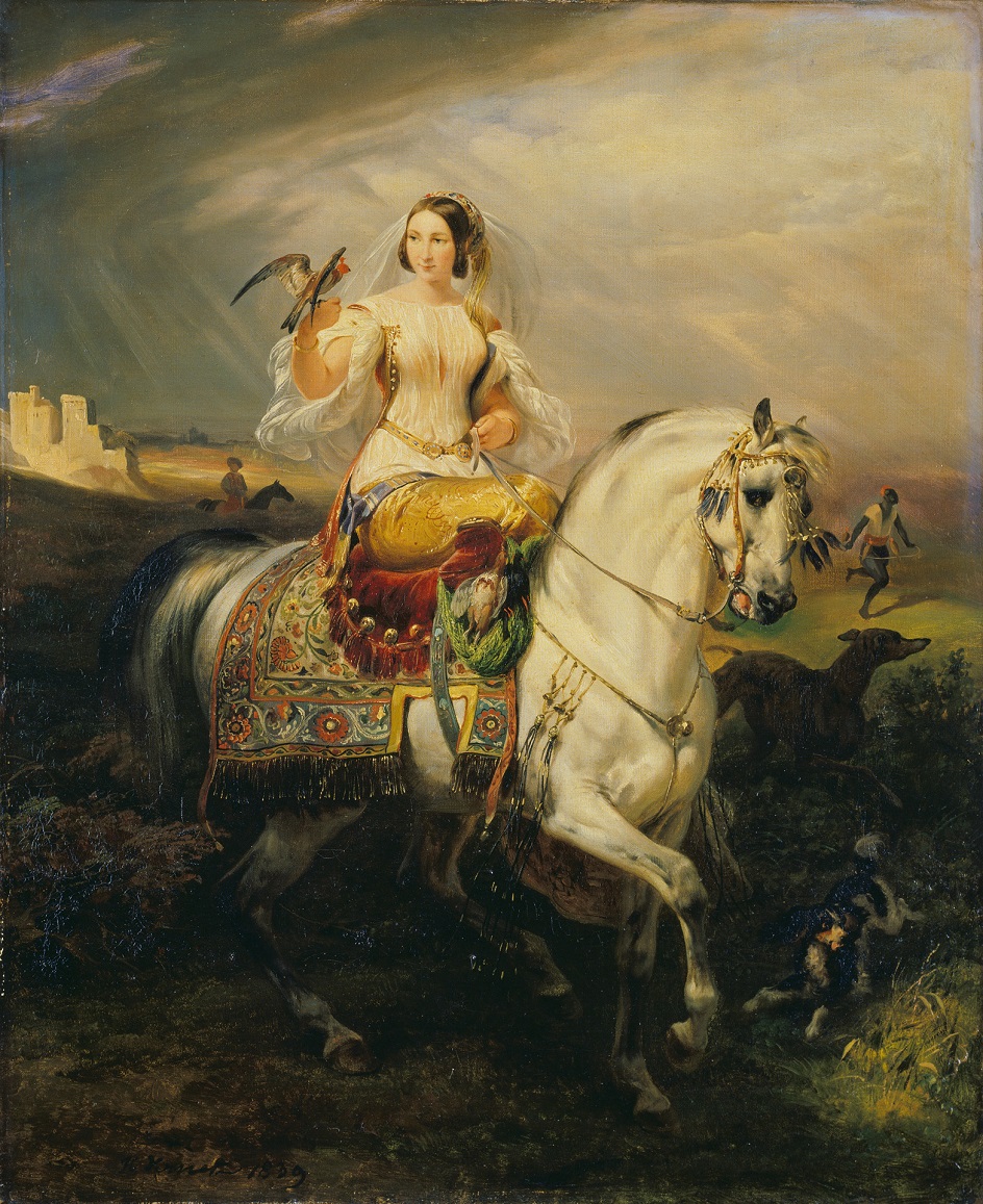 Орас Верне. Картина «Алжирская дама на соколиной охоте», 1839