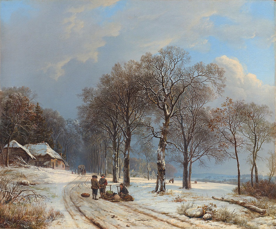 Баренд Корнелис Куккук. Картина «Зимний пейзаж», 1838