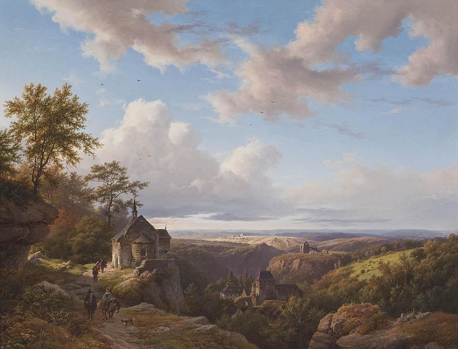 Баренд Корнелис Куккук. Картина «Эйфельский пейзаж с маленькой церковью», 1845