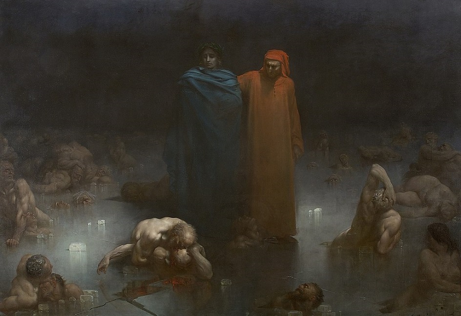 Гюстав Доре. Картина «Данте и Вергилий в девятом круге ада», 1861