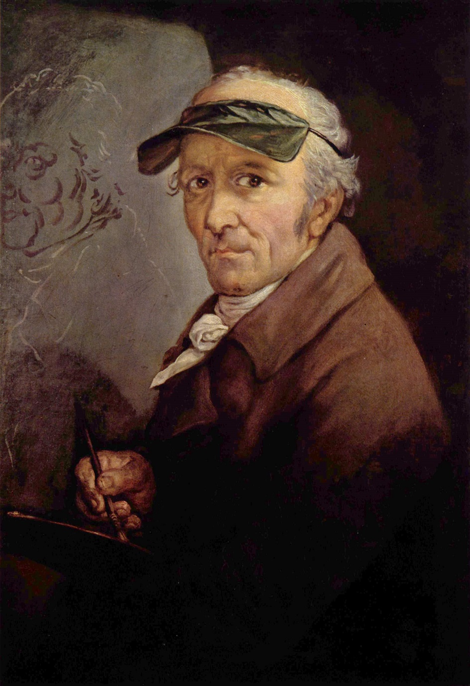 Антон Графф. Картина «Последний автопортрет с зеленым козырьком», 1813