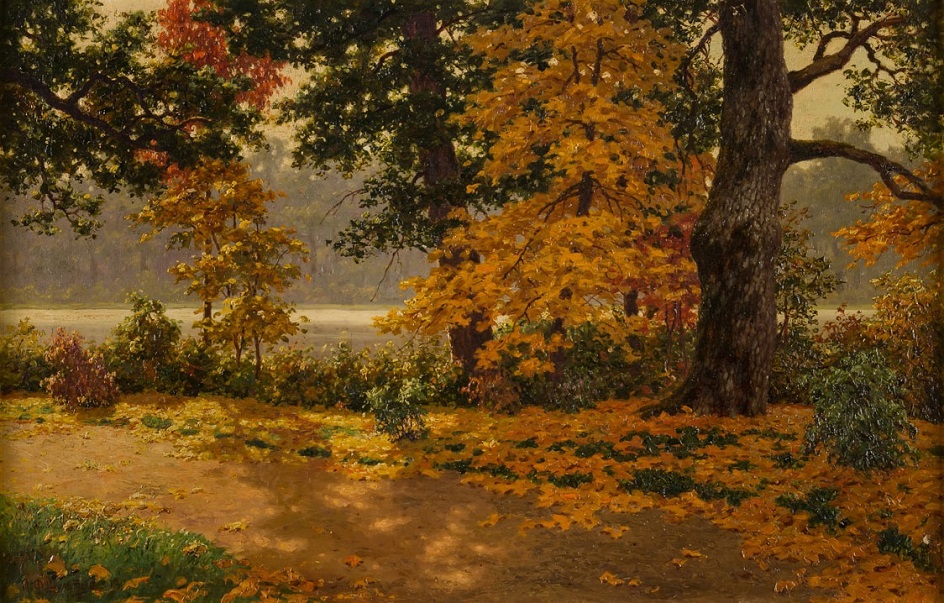 20-й аукцион Galerie Moenius AG. Лот 190. Иван Шультце. Картина «Осенний лес», 1874-77 гг.