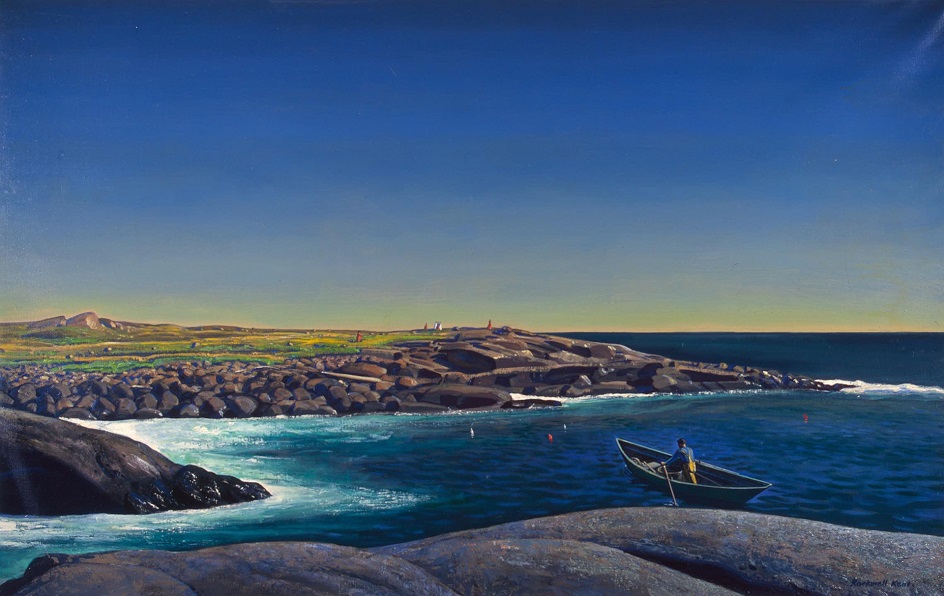 Рокуэлл Кент. Картина «Ловец омаров у Мэнского побережья», 1955