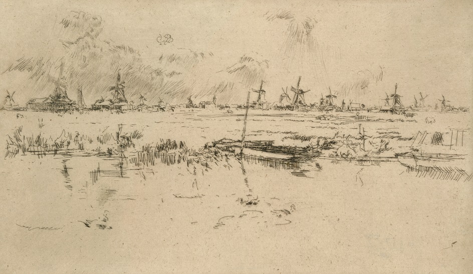 Джеймс Уистлер. Гравюра «Зандам, Нидерланды», около 1889