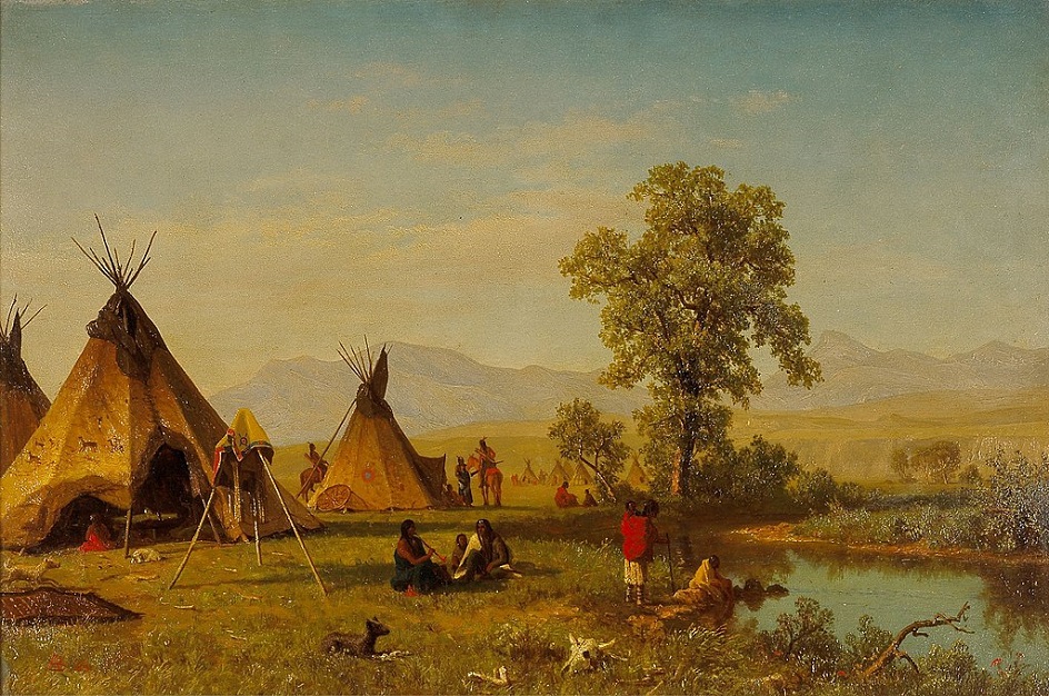 10 самых известных американских художников. Альберт Бирштадт. Картина «Поселение сиу», 1859