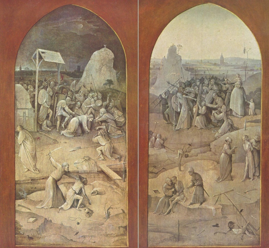 Иероним Босх. Внешние створки триптиха «Искушение святого Антония», 1505-1506