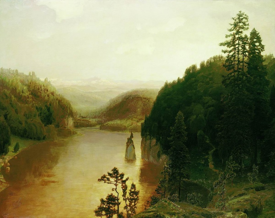Аполлинарий Васнецов. Картина «Озеро в горной Башкирии», 1885