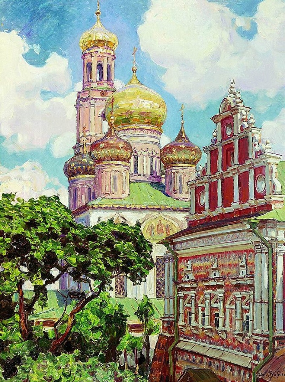 Аполлинарий Васнецов. Картина «Симонов монастырь. Облака и золотые купола», 1927)