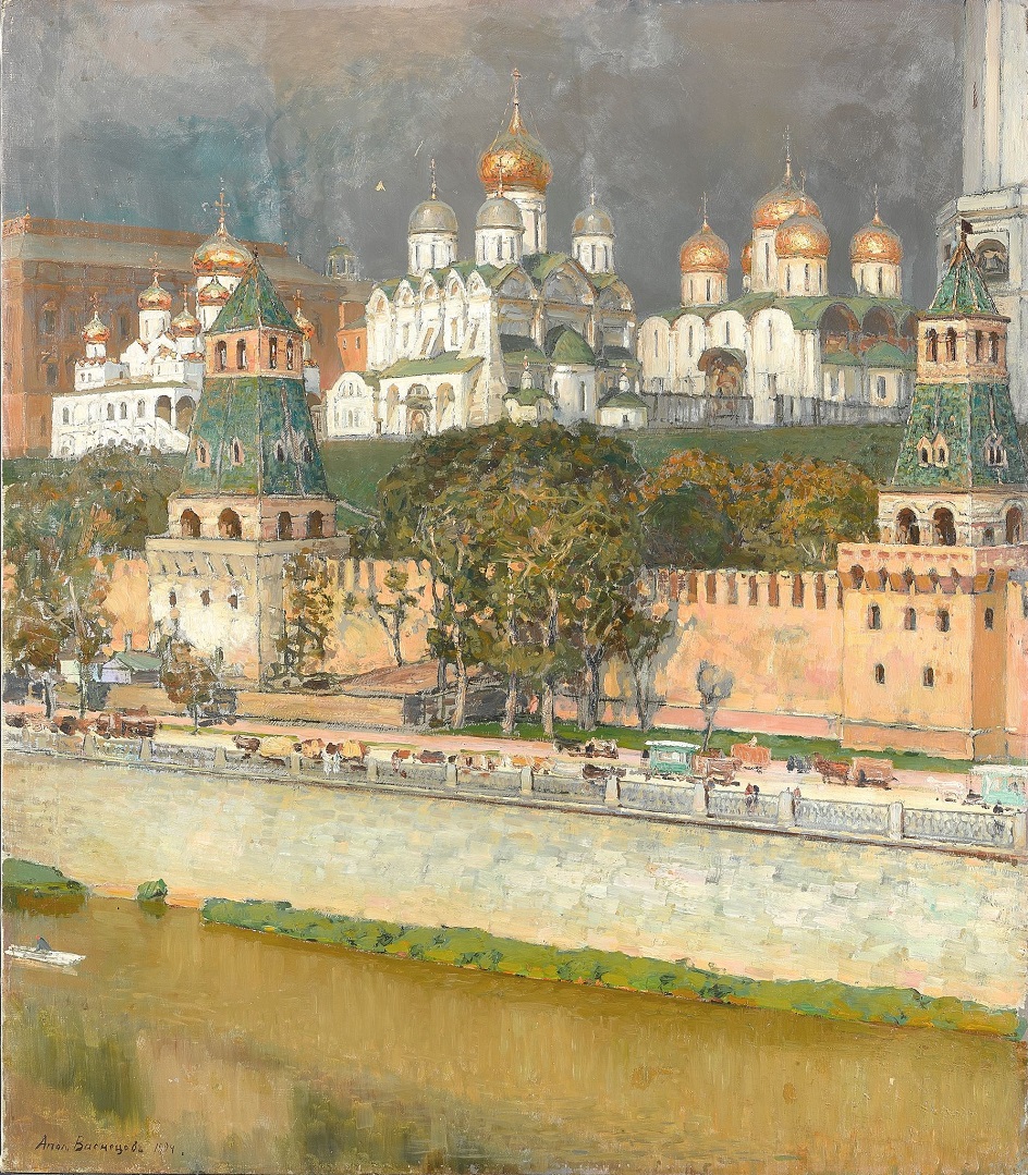 Аполлинарий Васнецов. Картина «Московский Кремль. Соборы», 1894