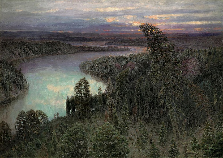 Аполлинарий Васнецов. Картина «Северный край. Сибирская река», 1899