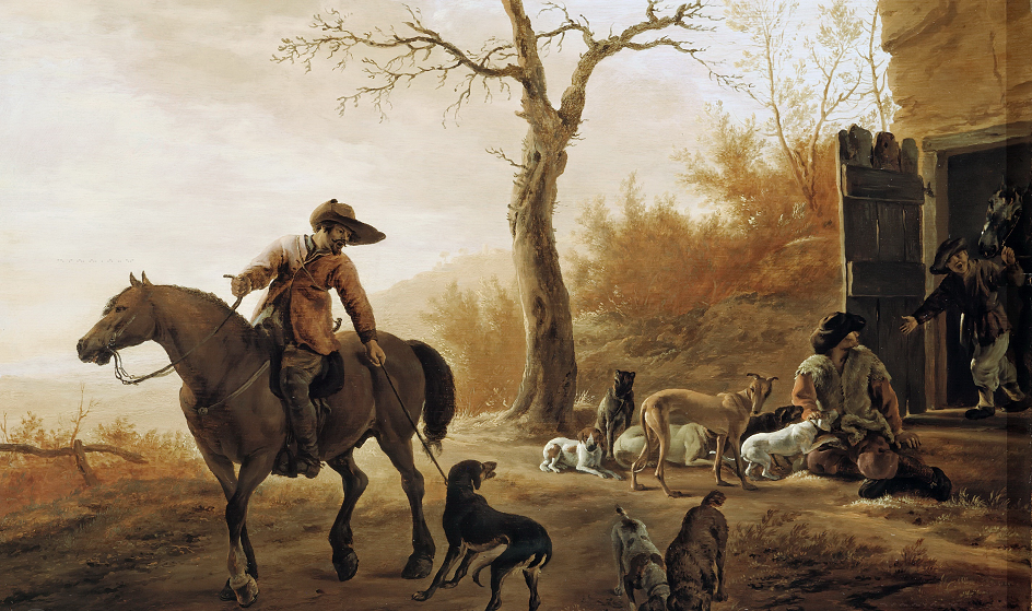 Пейзаж с охотниками.  Питер ван Лар