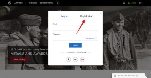 Register Very Important Lot Step 2